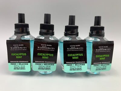 Bath & Body Works Eucalyptus Mint Wallflower Fragrance Bulbs  S/4 #9145B4