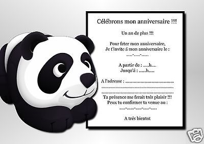 5 Ou 12 Cartes Invitation Anniversaire Panda Ref 935 Ebay