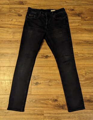 cigarette skinny fit stretch denim jeans AllSaints Men's Cigarette Skinny Jeans, Blue And Black, Size: 30