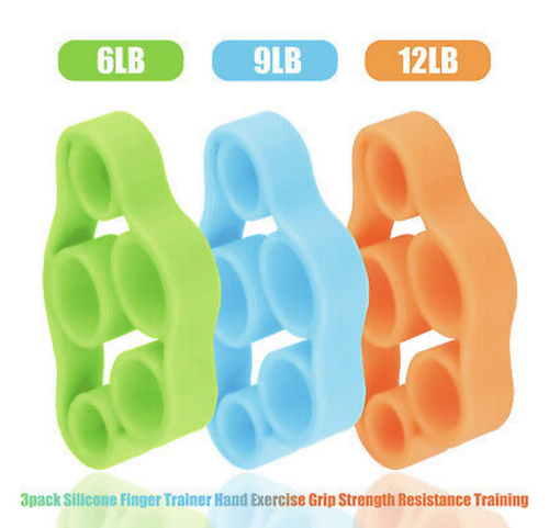 3-Pcs Finger Exerciser Strengthener Wrist Forearm Grip Trainer Resistance Band - Picture 14 of 28