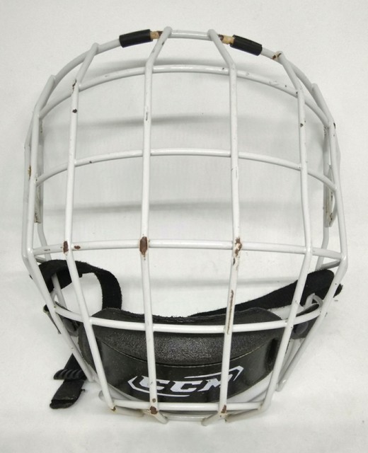CCM White Hockey Cage Mask Senior Medium/large 15" eBay