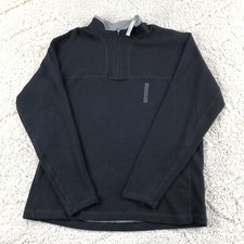 NEW Eddie Bauer Mens Black Long Sleeve Quarter 1/4 Zip Pullover XL Sweater Knit