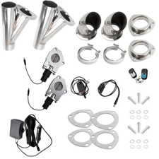 2x 2" Electric Exhaust Valve Y Pipe Kit with Remote Switch