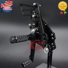 For Suzuki GSXR600 GSXR750 2011-2024 Rearset Footpeg Pedal Rear Set CNC Black US