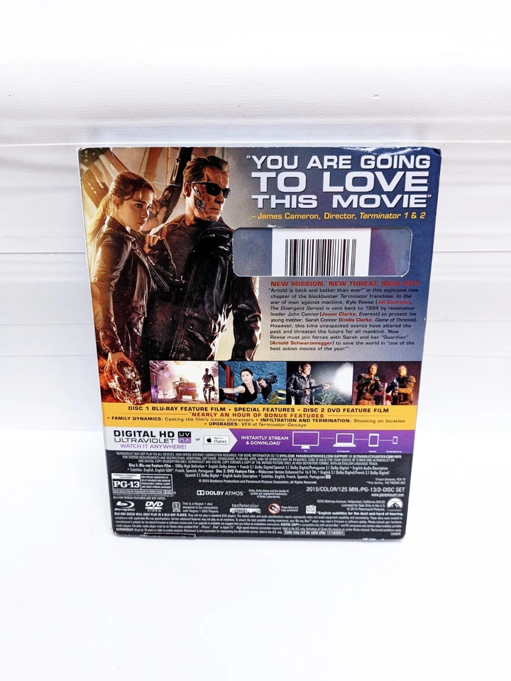 Terminator Genisys (Blu-ray + DVD) W/Slipcover RARE HTF OOP BRAND NEW SEALED - Image 3 of 3
