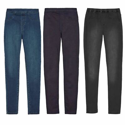 White Stuff Jeggings Elasticated Waist Pull On Jeans Charcoal Navy Denim  UK