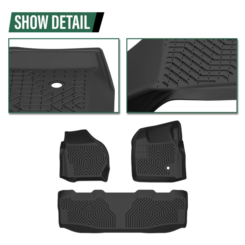 TPE Floor Mats Liners Fit For 1999-2007 Ford F-250 F-350 Super Duty Crew Cab Foto 4 de 4