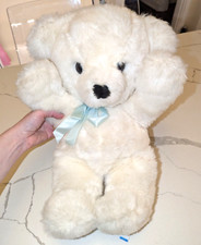 Rare Vintage 1979 Dankin White Blue Bow Cuddles Bear 14"