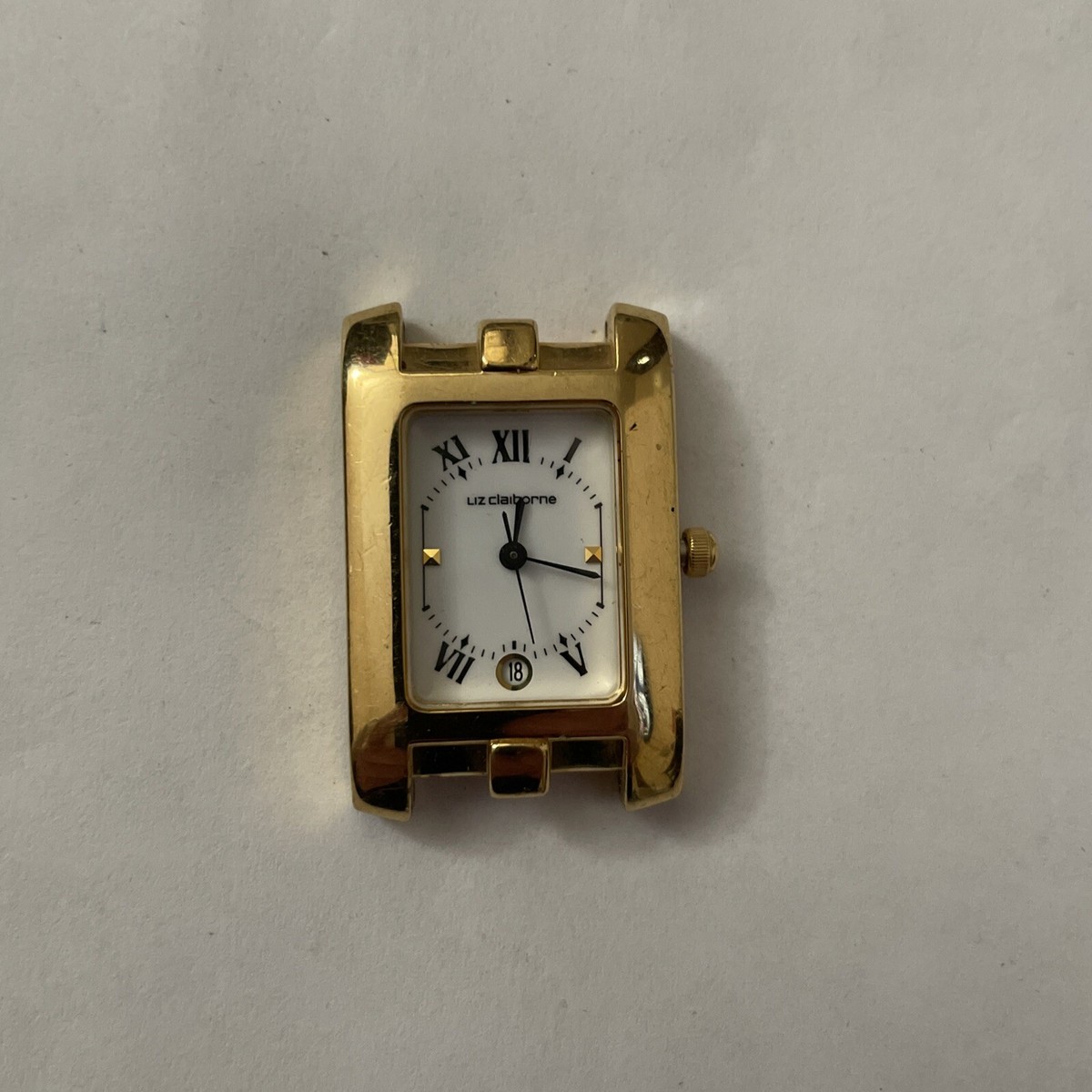 Vintage Liz Claiborne Watch 22mm Gold Tone Day/Date Watch in