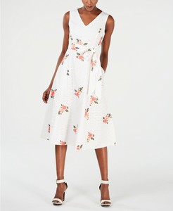 calvin klein floral embroidered dress