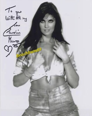 'Classic' Actress - CAROLINE MUNRO - Signed 8x10 B&W photo w/COA