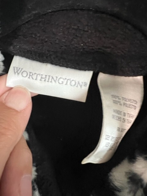 Vintage Worthington Faux Fur Fleece Cape Two Buttons Women's One Size