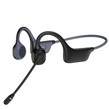 Bone Conduction Open Ear Headphones with Mic Bluetooth 5.4 Dual Device, Black