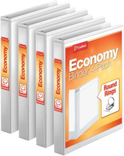 Economy 3 Ring Binder, 1 Inch, Presentation View, White, Holds 225 Sheets, Nonst