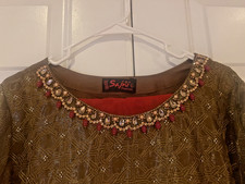 Desi Outfit Pakistani short shirt trouser dupatta.worn only oncemint condition