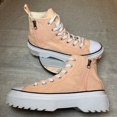 Converse Chuck Taylor All Star Lift Hi Platform Sneakers Peach Canvas Women s 7