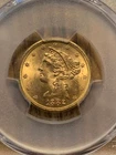 1882-S LIBERTY HEAD $5 FIVE DOLLAR GOLD PCGS MS63+ BRIGHT HIGH END COIN