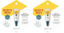 Pack 2 Burt's Bees Rapid Rescue Cold Sore Treatment Rhubarb & Sage Complex 07/25