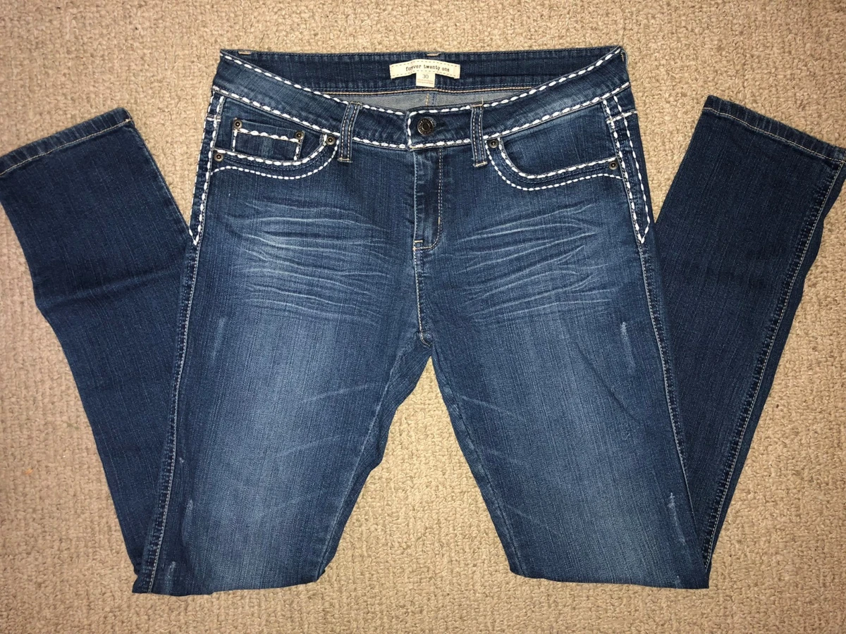 Jeans vintage Y2K Forever 21 - talla 30 (31" entrepierna) *¡COSTURAS SUPERIORES GENIALES!!