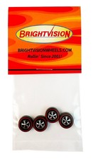 4 Brightvision Redline Wheels - 4 Medium Cap Deep Dish Bright Chrome Style