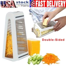 Double-Sided Cheese Grater and Container Box Shredder Fruit Potato Carrot Grater