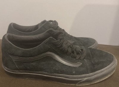 Vans Old School Men 9.5 Women 11 Black on Black Suede Skateboard Shoes Sneakers