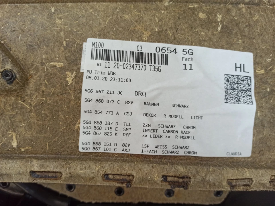 5G4867487A RIVESTIMENTO PORTIERA POSTERIORE SINISTRA / 180641 PER VOLKSWAGEN GOL Foto 2 de 4