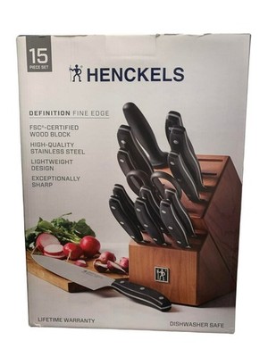 Henckels Definition Fine Edge 15Pc Knife Block Set Stainless Steel Very Sharp