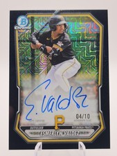 💥2026 Bowman Mega Esmerlyn Valdez Black Mojo Refractor Auto/10 #BMA-EV Pirates