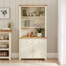 Medium Sideboard with Bookcase Dresser Top Oak Marbury Cream Painted Furniture