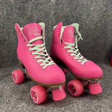 Retro Crazy Roller Skates Pink  Aqua Women  s Size 10 Men  s Size 9 EUC