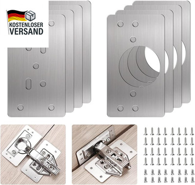 Flintronic Edelstahl Scharnier Reparaturplatte, 8 Stück Küchenscharnier Reparatu