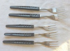 5 Gabeln Elstawa DDR Punkt Besteck Gabel Schwarzer Griff Kunststoffgriff  Punkt