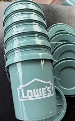 #ad Lowe#x27;s Teal 0.42 Qt BPA Free Mini Bucket w Lid Collectible NEW $14.99
