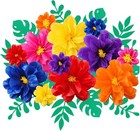 12 Pcs 10" 20" Giant Mexican Fiesta Paper Flowers and 16 Pcs Leaves, Large