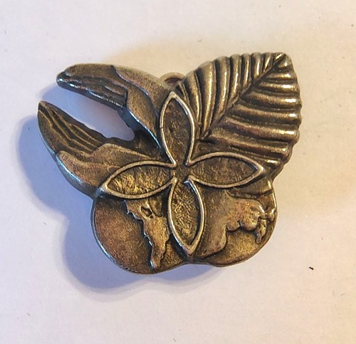 Vintage 925 Sterling Silver Honorary Life Membership Brooch, Pin World Hands