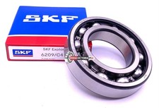 SKF 6209 C4 Deep Groove Ball Bearing, Open Type, No Seals 45x85x19 mm