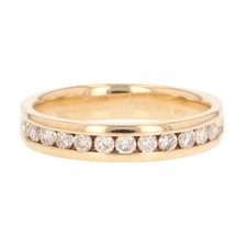 .25ctw Round Cut Diamond Channel-Set Wedding Band Ring 14k Yellow Gold Size 3.75