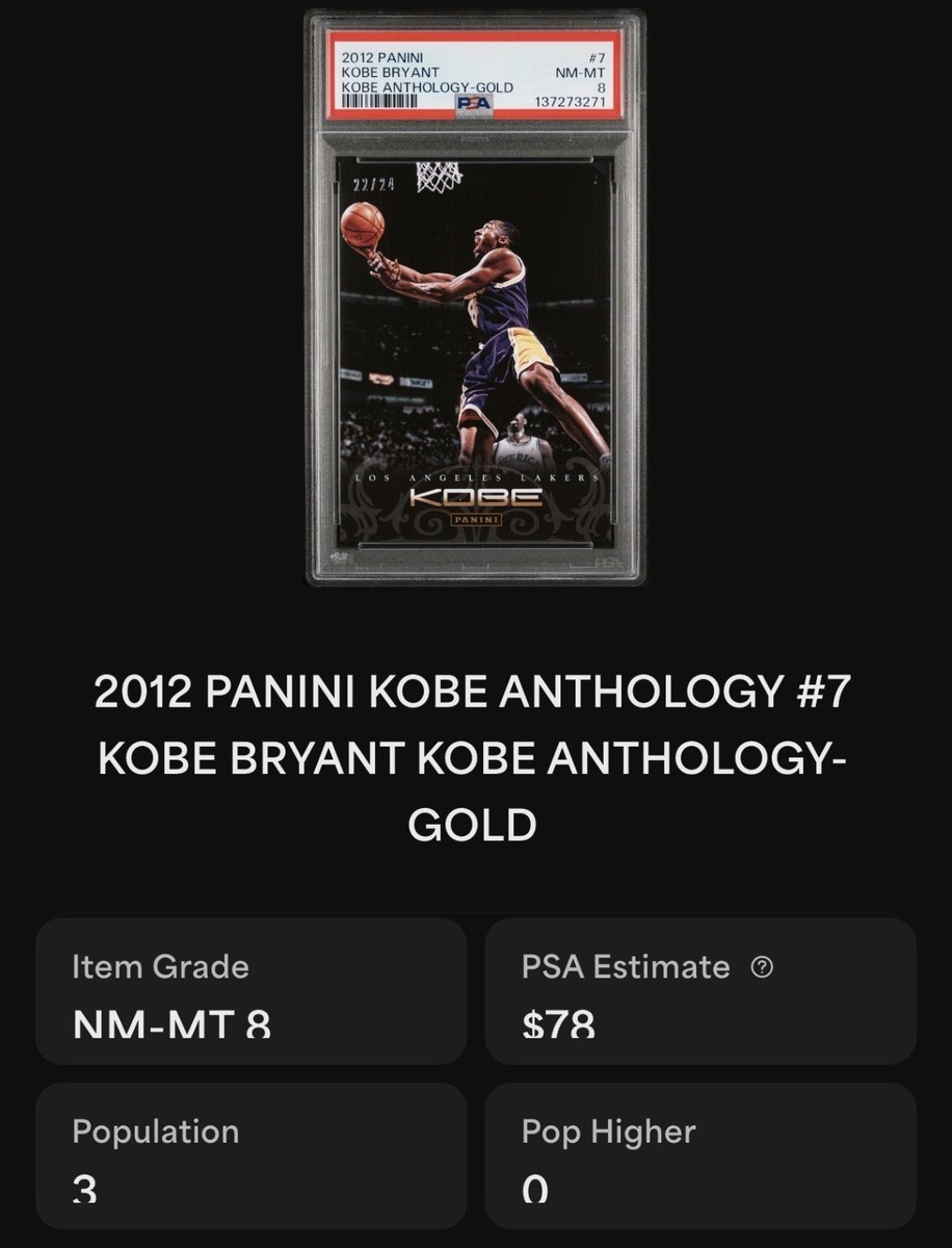 2012-13 Panini Kobe Anthology - Kobe Bryant #7 Gold /24 for sale 