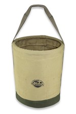Tapered Canvas Bucket 12"x10"x15", Utility Tool Bucket 16 Inside Pockets, Rei...
