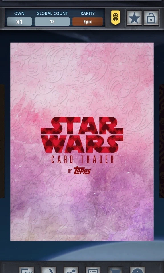 Star Wars Card Trader Valentine's Day Silhouettes Red Princess Leia Award 13cc - Image 2 of 3