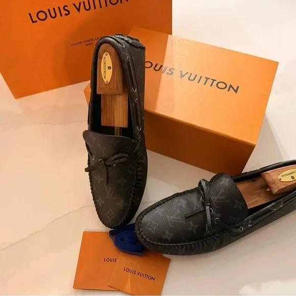 Louis Vuitton Leather Upper Moccasin Casual Shoes for Men for sale
