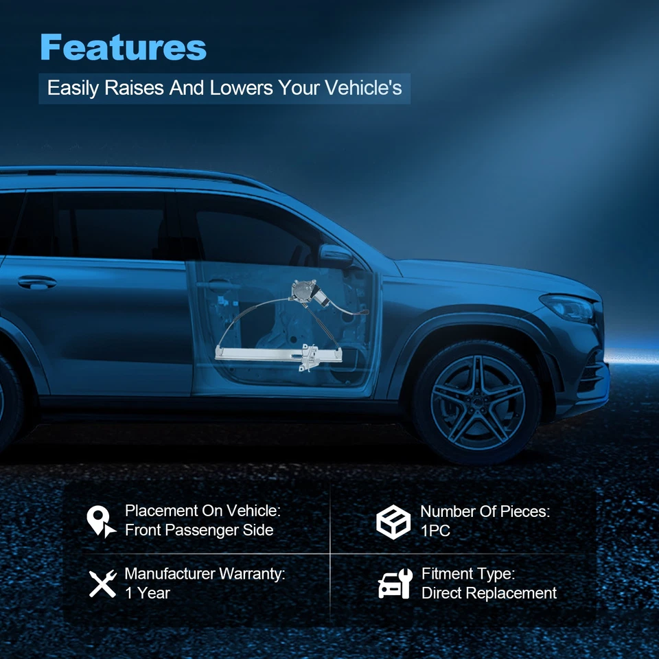 Regulador de ventana eléctrica delantero derecho con motor Mercury Mariner 2008-2011 Foto 3 de 4