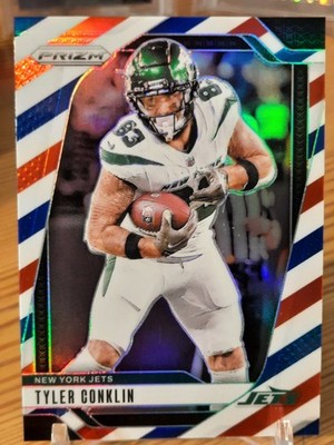 Tyler Conklin 2024 Panini Prizm Football Red White Blue Prizm #225 New York Jets