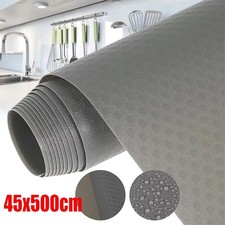 Drawer Liner Non Adhesive Waterproof Roll for Cabinets Kitchen Shelf Liners Grey