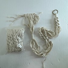 Macrame Plant Hanger Boho Gift Cotton Rope Pot Holder w Brass Ring New Package