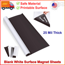 24 Inch x 10Ft, 25 Mil Blank White Surface Magnet Sheets Magnetic Roll Printable