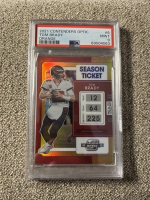 Tom Brady 2021 Contenders Optic #6 Orange /50 SP PSA 9 Bucs/ Patriots 