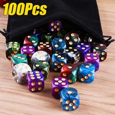 16mm 6 Sided Dice Set 100/50/30/10Pcs Random Colors Round Corner D6 Square Game