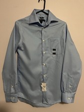 Pronto Uomo Non-Iron Cotton Slim Fit Blue Dress Shirt 14.5 32/33 NWT